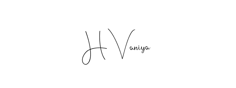 It looks lik you need a new signature style for name H Vaniya. Design unique handwritten (Andilay-7BmLP) signature with our free signature maker in just a few clicks. H Vaniya signature style 4 images and pictures png