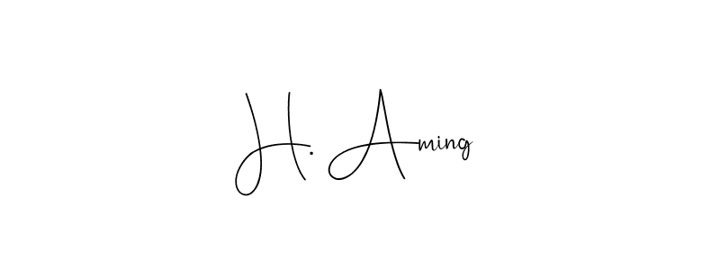 Use a signature maker to create a handwritten signature online. With this signature software, you can design (Andilay-7BmLP) your own signature for name H. Aming. H. Aming signature style 4 images and pictures png