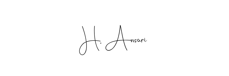 How to make H. Ansari name signature. Use Andilay-7BmLP style for creating short signs online. This is the latest handwritten sign. H. Ansari signature style 4 images and pictures png