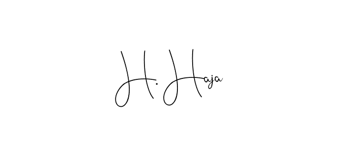 Make a beautiful signature design for name H. Haja. With this signature (Andilay-7BmLP) style, you can create a handwritten signature for free. H. Haja signature style 4 images and pictures png