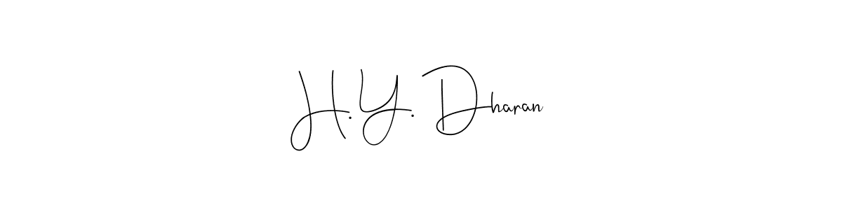 if you are searching for the best signature style for your name H. Y. Dharan. so please give up your signature search. here we have designed multiple signature styles  using Andilay-7BmLP. H. Y. Dharan signature style 4 images and pictures png