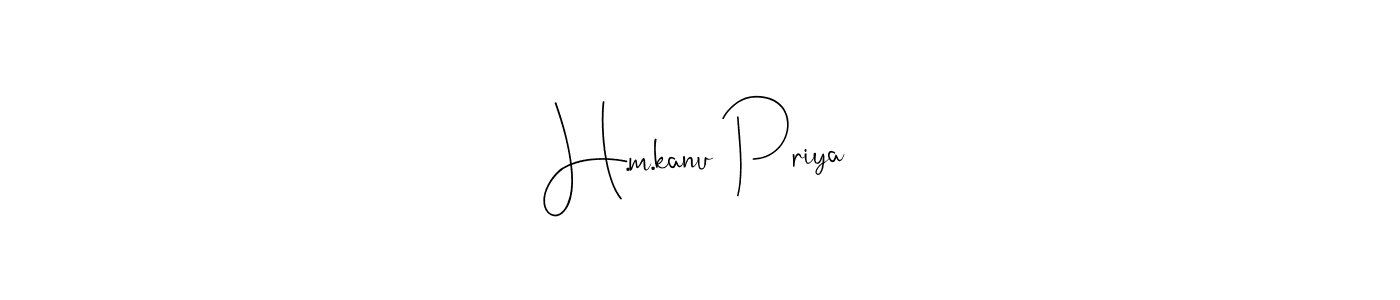 This is the best signature style for the H.m.kanu Priya name. Also you like these signature font (Andilay-7BmLP). Mix name signature. H.m.kanu Priya signature style 4 images and pictures png