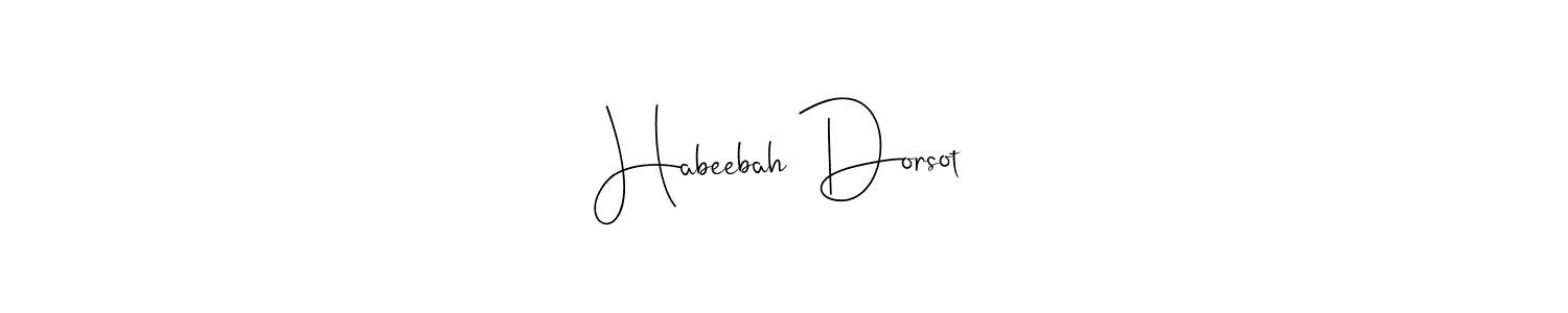 You can use this online signature creator to create a handwritten signature for the name Habeebah Dorsot. This is the best online autograph maker. Habeebah Dorsot signature style 4 images and pictures png