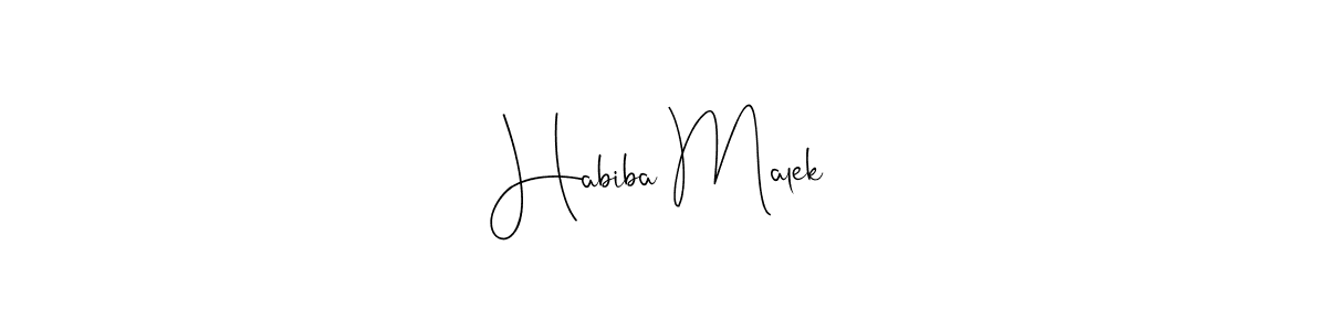 Habiba Malek stylish signature style. Best Handwritten Sign (Andilay-7BmLP) for my name. Handwritten Signature Collection Ideas for my name Habiba Malek. Habiba Malek signature style 4 images and pictures png