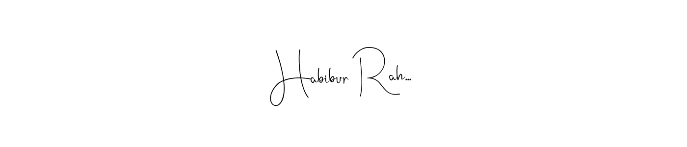 You can use this online signature creator to create a handwritten signature for the name Habibur Rah.... This is the best online autograph maker. Habibur Rah... signature style 4 images and pictures png