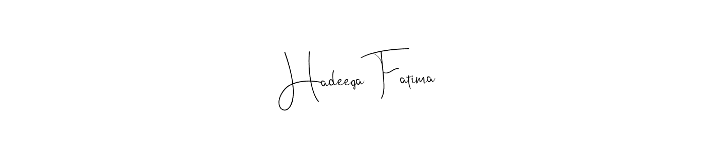 How to make Hadeeqa Fatima name signature. Use Andilay-7BmLP style for creating short signs online. This is the latest handwritten sign. Hadeeqa Fatima signature style 4 images and pictures png