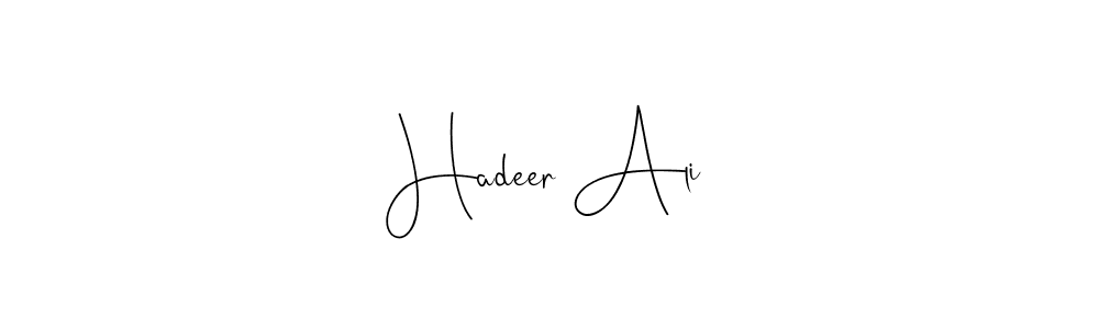 Make a beautiful signature design for name Hadeer Ali. With this signature (Andilay-7BmLP) style, you can create a handwritten signature for free. Hadeer Ali signature style 4 images and pictures png