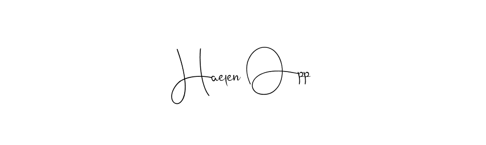 The best way (Andilay-7BmLP) to make a short signature is to pick only two or three words in your name. The name Haelen Opp include a total of six letters. For converting this name. Haelen Opp signature style 4 images and pictures png
