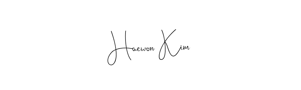 Haewon Kim stylish signature style. Best Handwritten Sign (Andilay-7BmLP) for my name. Handwritten Signature Collection Ideas for my name Haewon Kim. Haewon Kim signature style 4 images and pictures png