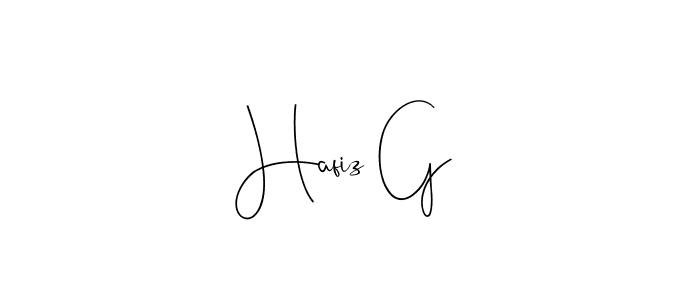 How to make Hafiz G name signature. Use Andilay-7BmLP style for creating short signs online. This is the latest handwritten sign. Hafiz G signature style 4 images and pictures png