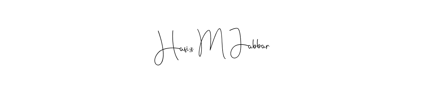 This is the best signature style for the Hafiz M Jabbar name. Also you like these signature font (Andilay-7BmLP). Mix name signature. Hafiz M Jabbar signature style 4 images and pictures png