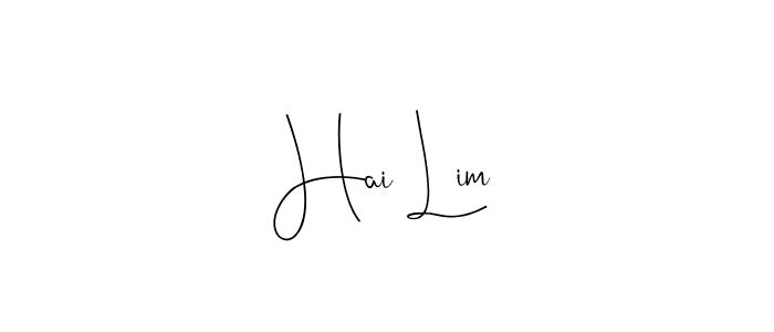 Create a beautiful signature design for name Hai Lim. With this signature (Andilay-7BmLP) fonts, you can make a handwritten signature for free. Hai Lim signature style 4 images and pictures png