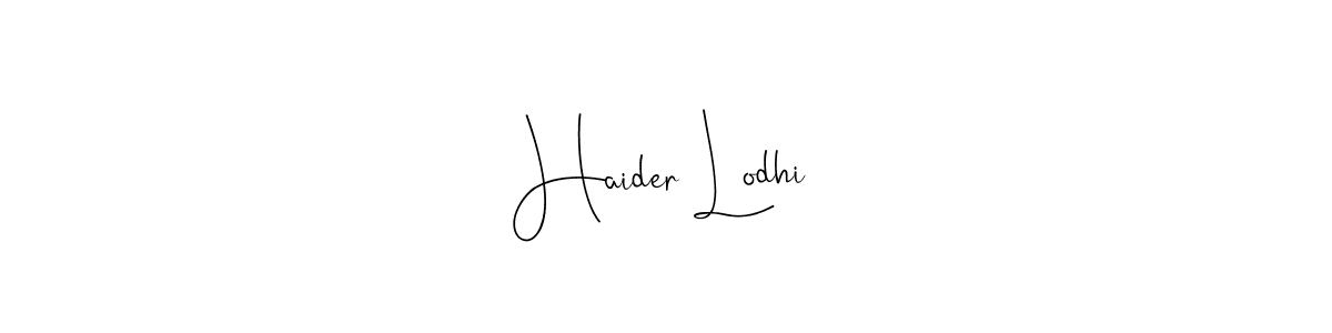 You should practise on your own different ways (Andilay-7BmLP) to write your name (Haider Lodhi) in signature. don't let someone else do it for you. Haider Lodhi signature style 4 images and pictures png