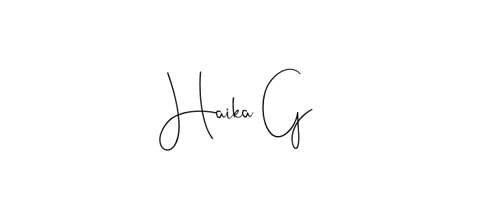 Make a beautiful signature design for name Haika G. Use this online signature maker to create a handwritten signature for free. Haika G signature style 4 images and pictures png