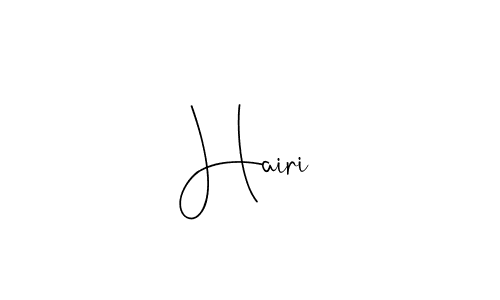 Make a beautiful signature design for name Hairi. With this signature (Andilay-7BmLP) style, you can create a handwritten signature for free. Hairi signature style 4 images and pictures png