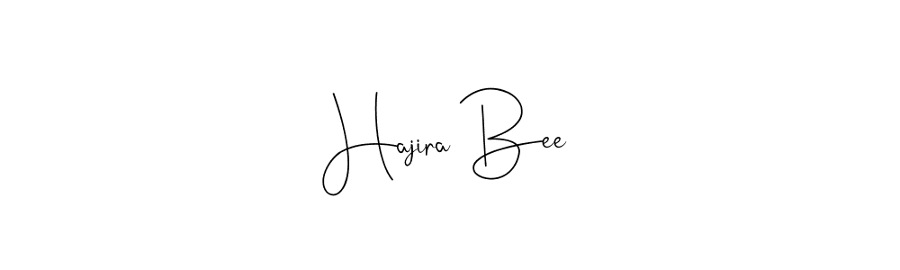 How to make Hajira Bee name signature. Use Andilay-7BmLP style for creating short signs online. This is the latest handwritten sign. Hajira Bee signature style 4 images and pictures png