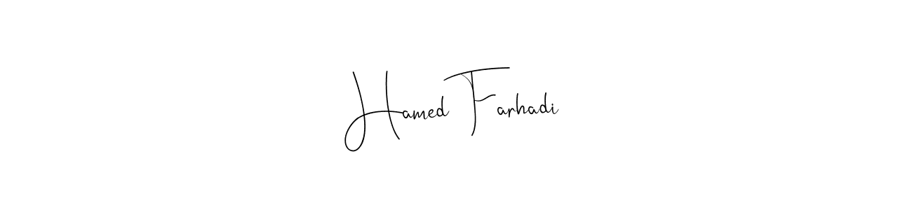 You can use this online signature creator to create a handwritten signature for the name Hamed Farhadi. This is the best online autograph maker. Hamed Farhadi signature style 4 images and pictures png