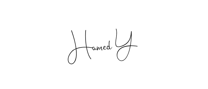 You can use this online signature creator to create a handwritten signature for the name Hamed Y. This is the best online autograph maker. Hamed Y signature style 4 images and pictures png