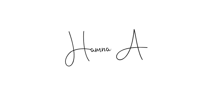 Hamna A stylish signature style. Best Handwritten Sign (Andilay-7BmLP) for my name. Handwritten Signature Collection Ideas for my name Hamna A. Hamna A signature style 4 images and pictures png