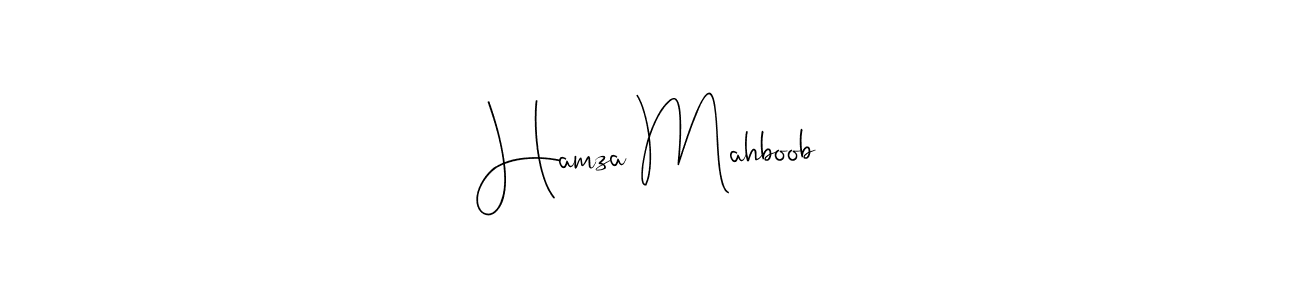 You should practise on your own different ways (Andilay-7BmLP) to write your name (Hamza Mahboob) in signature. don't let someone else do it for you. Hamza Mahboob signature style 4 images and pictures png