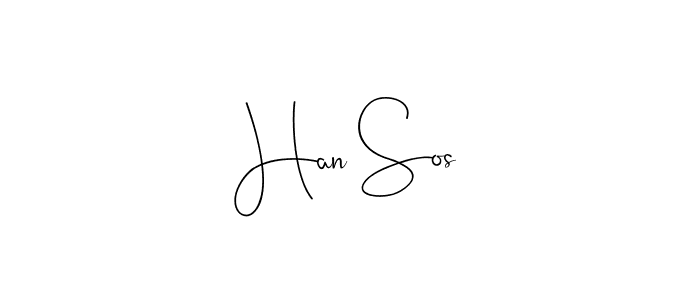 You should practise on your own different ways (Andilay-7BmLP) to write your name (Han Sos) in signature. don't let someone else do it for you. Han Sos signature style 4 images and pictures png
