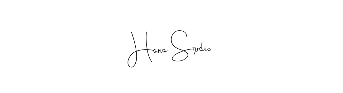 How to make Hana Studio name signature. Use Andilay-7BmLP style for creating short signs online. This is the latest handwritten sign. Hana Studio signature style 4 images and pictures png