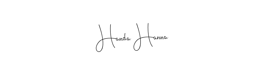 Use a signature maker to create a handwritten signature online. With this signature software, you can design (Andilay-7BmLP) your own signature for name Handa Hanna. Handa Hanna signature style 4 images and pictures png