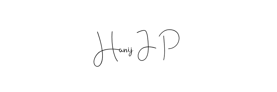 if you are searching for the best signature style for your name Hanij J P. so please give up your signature search. here we have designed multiple signature styles  using Andilay-7BmLP. Hanij J P signature style 4 images and pictures png