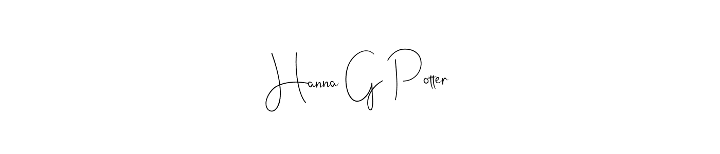 Also You can easily find your signature by using the search form. We will create Hanna G Potter name handwritten signature images for you free of cost using Andilay-7BmLP sign style. Hanna G Potter signature style 4 images and pictures png