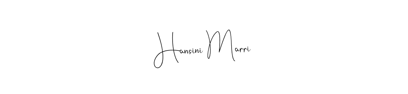 How to make Hansini Marri name signature. Use Andilay-7BmLP style for creating short signs online. This is the latest handwritten sign. Hansini Marri signature style 4 images and pictures png