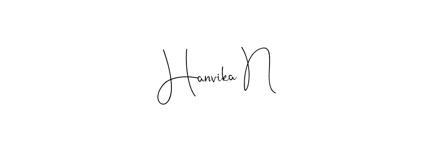 How to make Hanvika N signature? Andilay-7BmLP is a professional autograph style. Create handwritten signature for Hanvika N name. Hanvika N signature style 4 images and pictures png