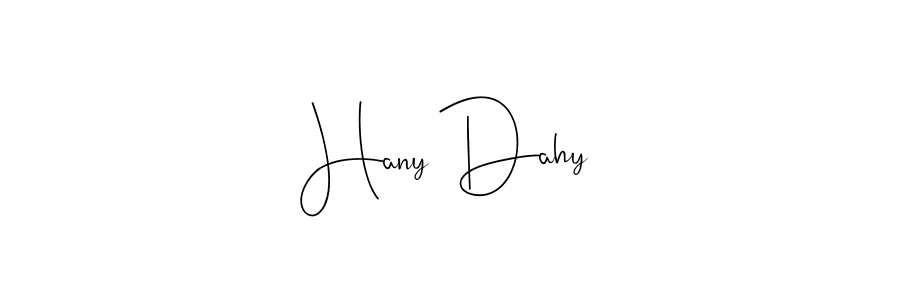 Also You can easily find your signature by using the search form. We will create Hany Dahy name handwritten signature images for you free of cost using Andilay-7BmLP sign style. Hany Dahy signature style 4 images and pictures png