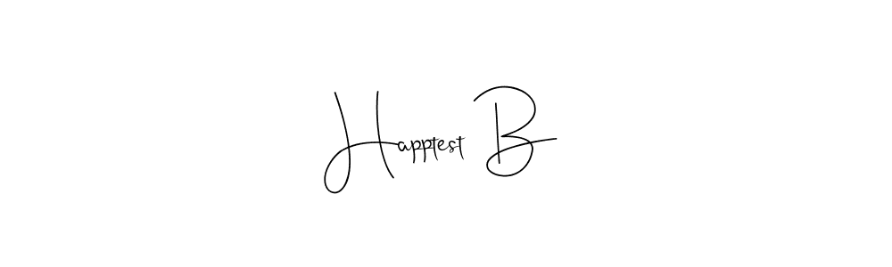 How to make Happtest B name signature. Use Andilay-7BmLP style for creating short signs online. This is the latest handwritten sign. Happtest B signature style 4 images and pictures png