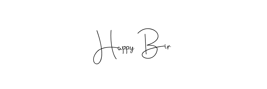 Create a beautiful signature design for name Happy Bir. With this signature (Andilay-7BmLP) fonts, you can make a handwritten signature for free. Happy Bir signature style 4 images and pictures png