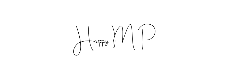 How to make Happy M P name signature. Use Andilay-7BmLP style for creating short signs online. This is the latest handwritten sign. Happy M P signature style 4 images and pictures png