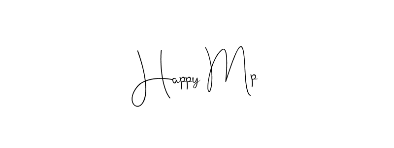 Create a beautiful signature design for name Happy Mp. With this signature (Andilay-7BmLP) fonts, you can make a handwritten signature for free. Happy Mp signature style 4 images and pictures png