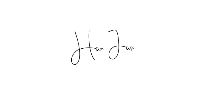 Design your own signature with our free online signature maker. With this signature software, you can create a handwritten (Andilay-7BmLP) signature for name Har Jas. Har Jas signature style 4 images and pictures png
