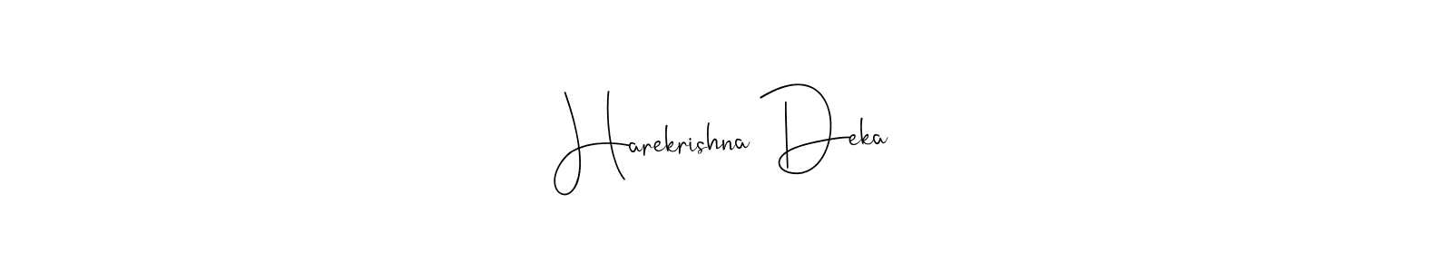 Also we have Harekrishna Deka name is the best signature style. Create professional handwritten signature collection using Andilay-7BmLP autograph style. Harekrishna Deka signature style 4 images and pictures png