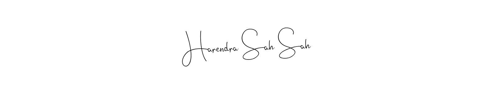 Design your own signature with our free online signature maker. With this signature software, you can create a handwritten (Andilay-7BmLP) signature for name Harendra Sah Sah. Harendra Sah Sah signature style 4 images and pictures png