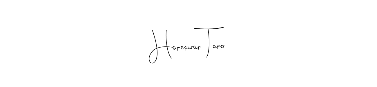 How to make Hareswar Taro name signature. Use Andilay-7BmLP style for creating short signs online. This is the latest handwritten sign. Hareswar Taro signature style 4 images and pictures png