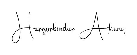 A classic penmanship look for Hargurbindar Athwal. The Andilay-7BmLP font brings timeless elegance and confidence to every signed document. Hargurbindar Athwal signature style 4 images and pictures png