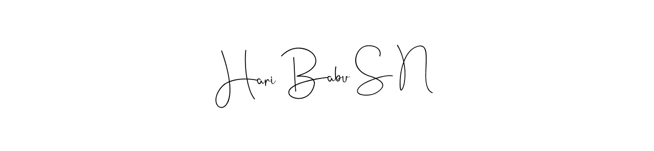 Make a beautiful signature design for name Hari Babu S N. With this signature (Andilay-7BmLP) style, you can create a handwritten signature for free. Hari Babu S N signature style 4 images and pictures png