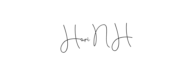 How to make Hari N H name signature. Use Andilay-7BmLP style for creating short signs online. This is the latest handwritten sign. Hari N H signature style 4 images and pictures png