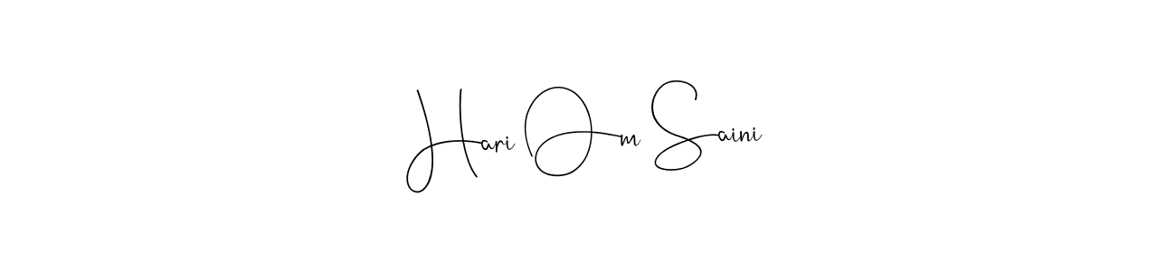 This is the best signature style for the Hari Om Saini name. Also you like these signature font (Andilay-7BmLP). Mix name signature. Hari Om Saini signature style 4 images and pictures png