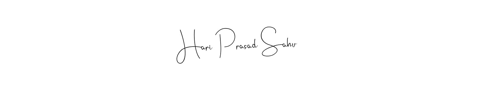 How to make Hari Prasad Sahu name signature. Use Andilay-7BmLP style for creating short signs online. This is the latest handwritten sign. Hari Prasad Sahu signature style 4 images and pictures png