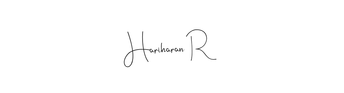 This is the best signature style for the Hariharan R name. Also you like these signature font (Andilay-7BmLP). Mix name signature. Hariharan R signature style 4 images and pictures png