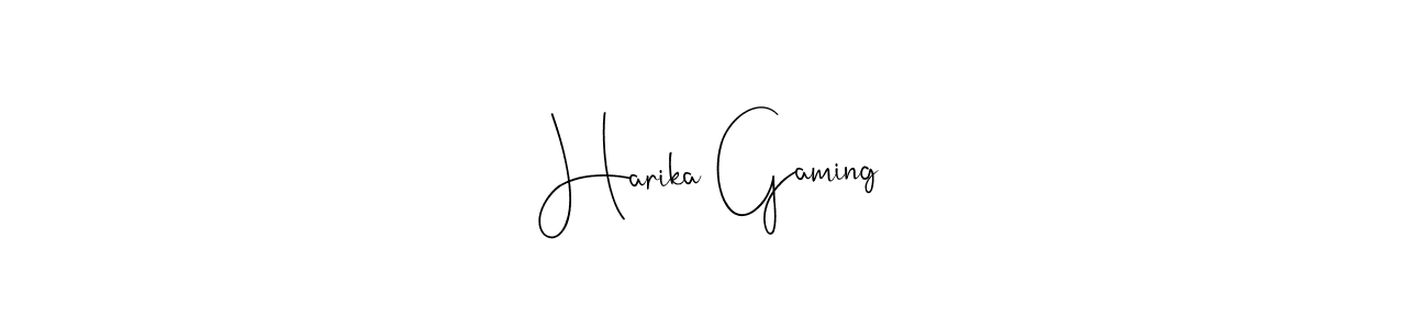 How to make Harika Gaming signature? Andilay-7BmLP is a professional autograph style. Create handwritten signature for Harika Gaming name. Harika Gaming signature style 4 images and pictures png