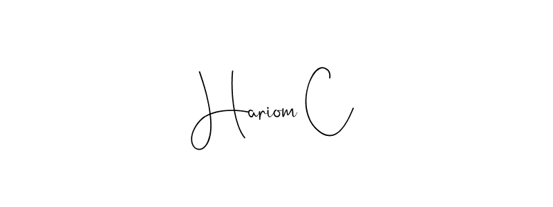 Make a beautiful signature design for name Hariom C. With this signature (Andilay-7BmLP) style, you can create a handwritten signature for free. Hariom C signature style 4 images and pictures png