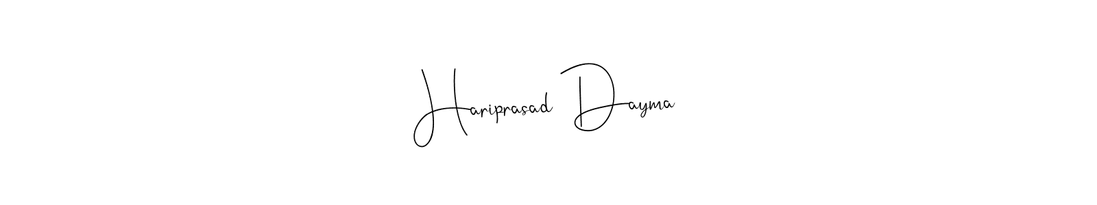 This is the best signature style for the Hariprasad Dayma name. Also you like these signature font (Andilay-7BmLP). Mix name signature. Hariprasad Dayma signature style 4 images and pictures png