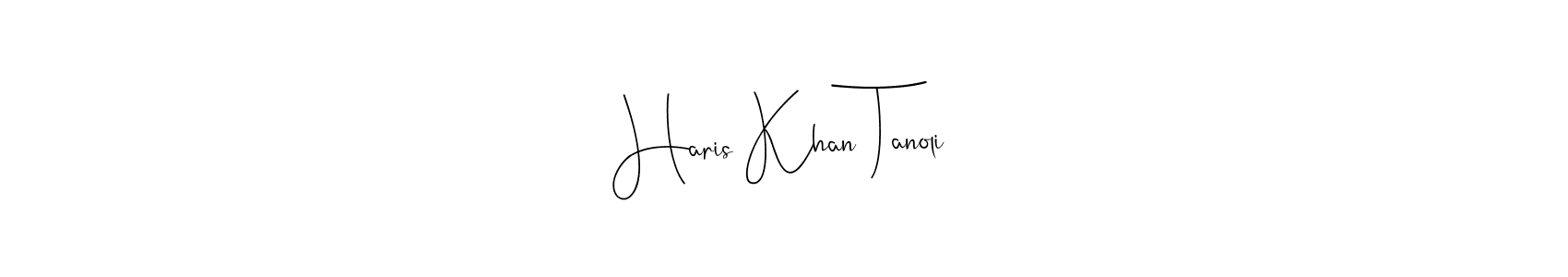 You should practise on your own different ways (Andilay-7BmLP) to write your name (Haris Khan Tanoli) in signature. don't let someone else do it for you. Haris Khan Tanoli signature style 4 images and pictures png